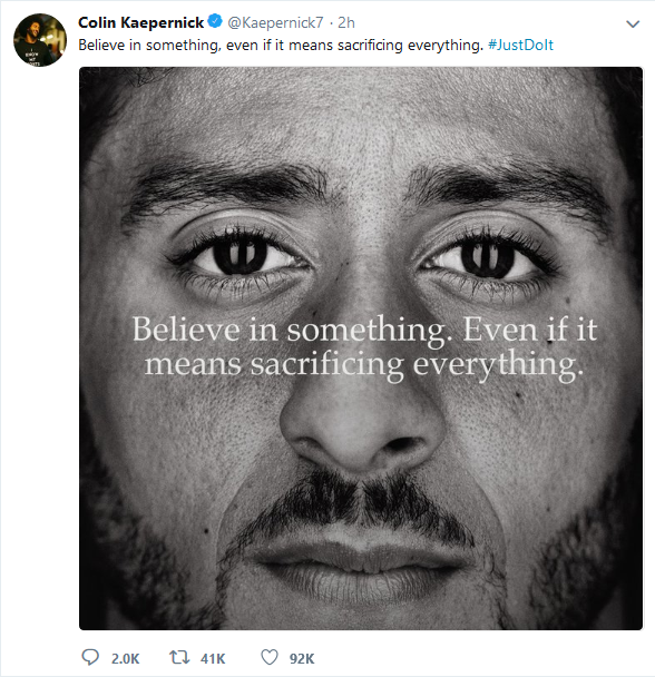 Nike Ad Featuring Kaepernick Airs Tonight