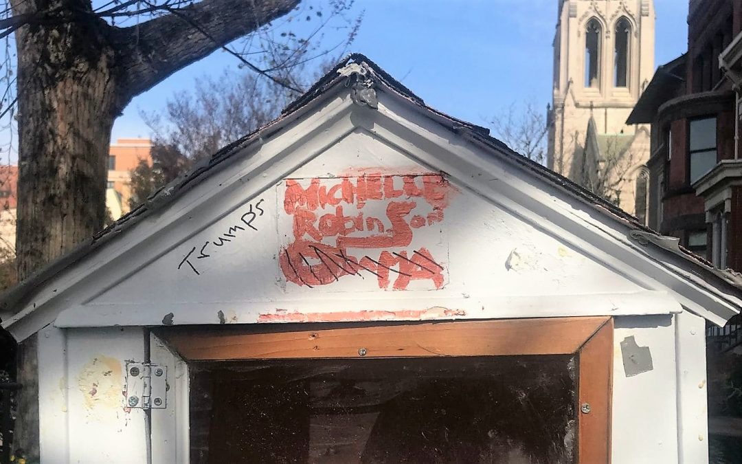 Little Free Library Honored Michelle Obama – Vandals Tagged It ‘Trump’s’