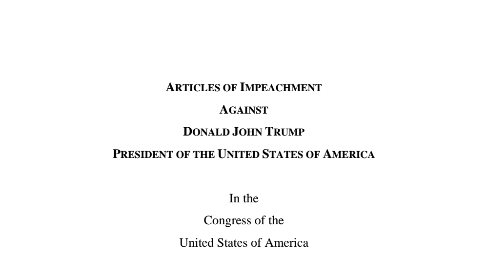 Impeachment Bill Filed Against Trump – Pelosi Won’t Rule Out Indictment