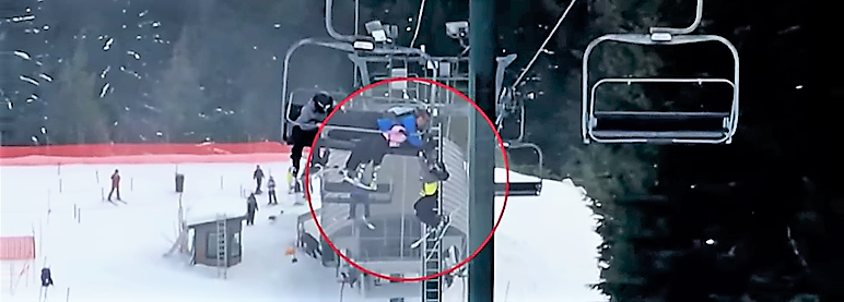 WATCH: 8 Year Old Boy Drops From Ski Lift – Quick Thinking Teens Save The Day