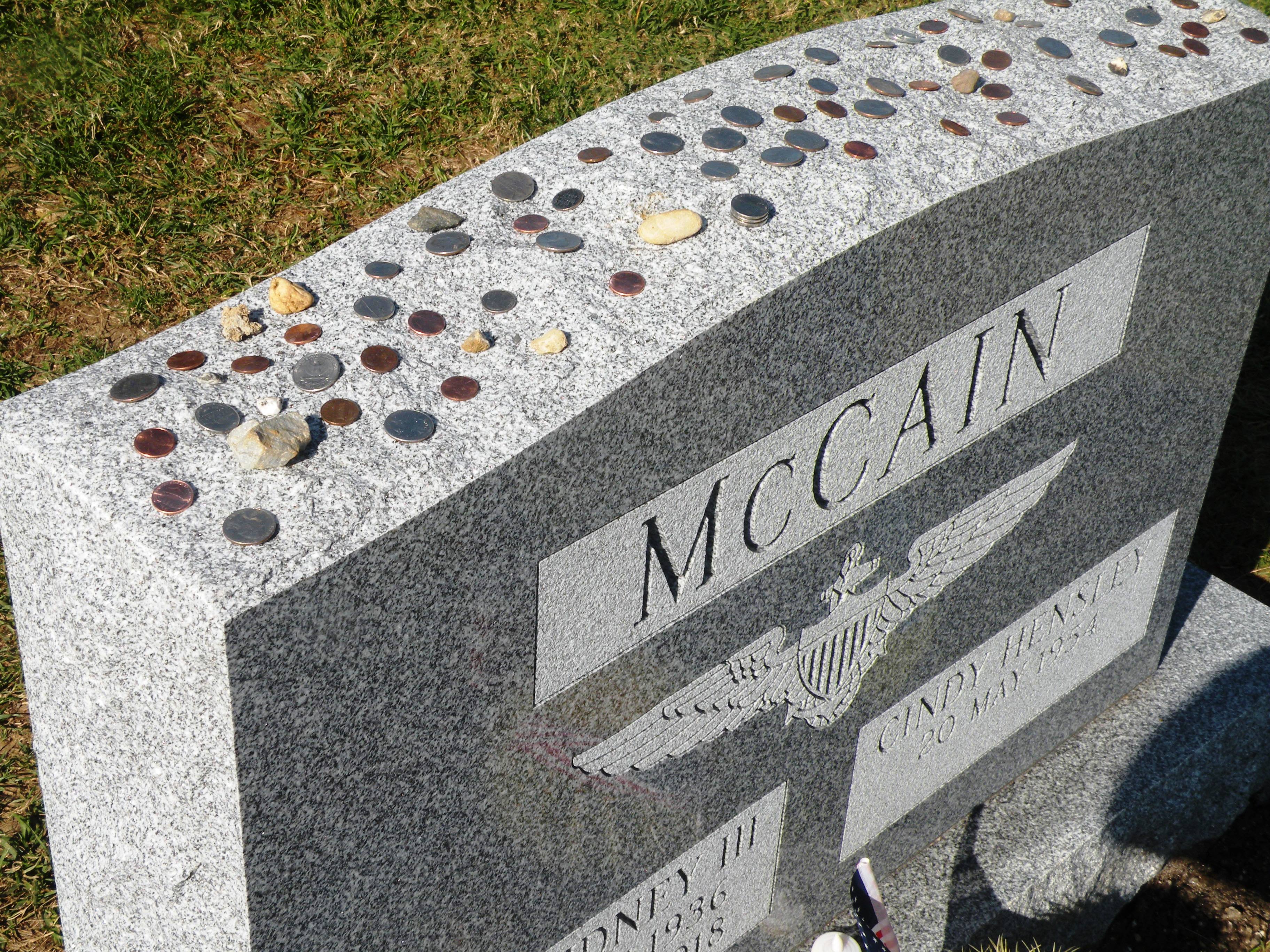 Coins Being Left At Grave Of John McCain - Symbol Of Respect From ...