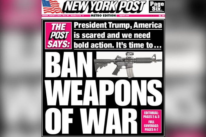 Conservative New York Post Urges Trump To Ban “Weapons Of War”