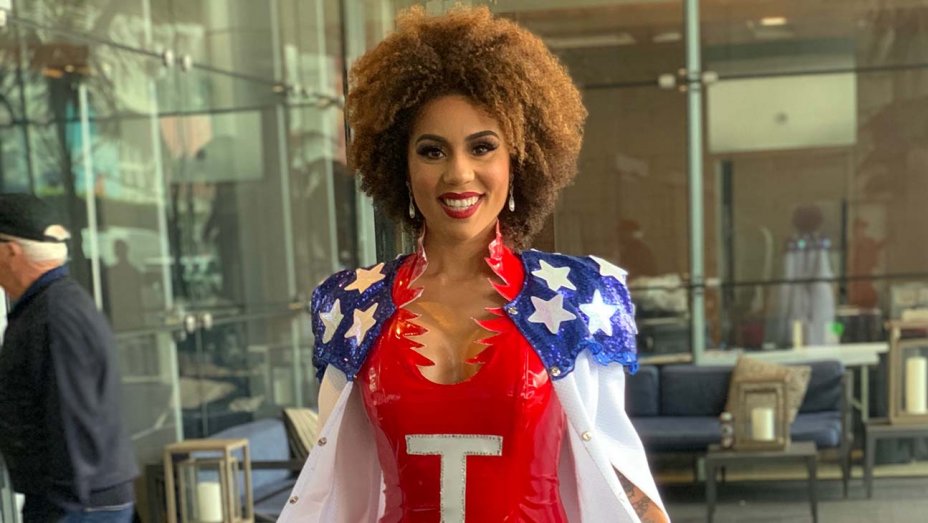 GRAMMYS: Joy Villa Shocks In Pro-Trump “Impeached & Re-elected” Gown