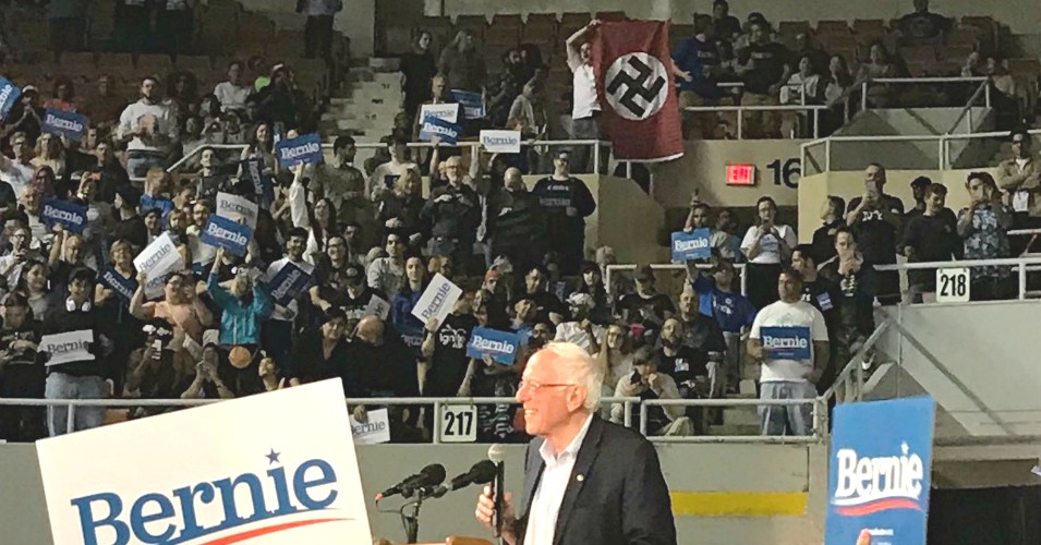 Nazi Flag Unfurled At Sanders Rally In Phoenix – White Nationalist Identified