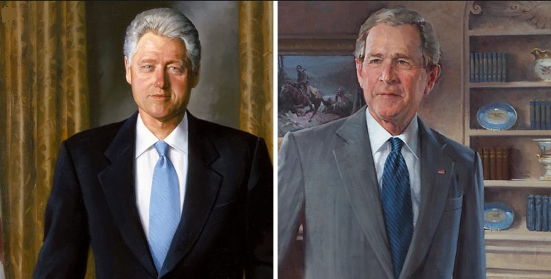 Petty Trump REMOVES White House Portraits Of Clinton, Bush – Puts Them In Unused Room