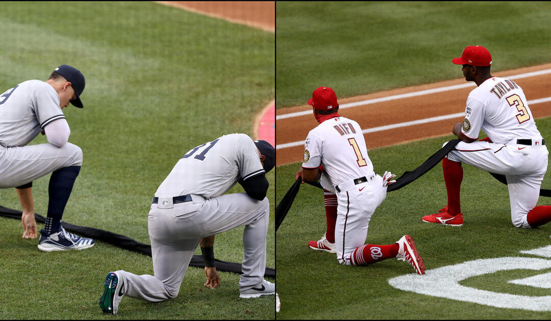 Baseball Rebukes Trump – Yankees & Nationals KNEEL In Unison Before Opening Game