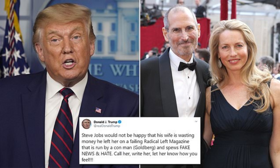 Trump Rips Steve Jobs’ Widow For ‘Wasting Money He Left Her For Failing Radical Left Magazine’