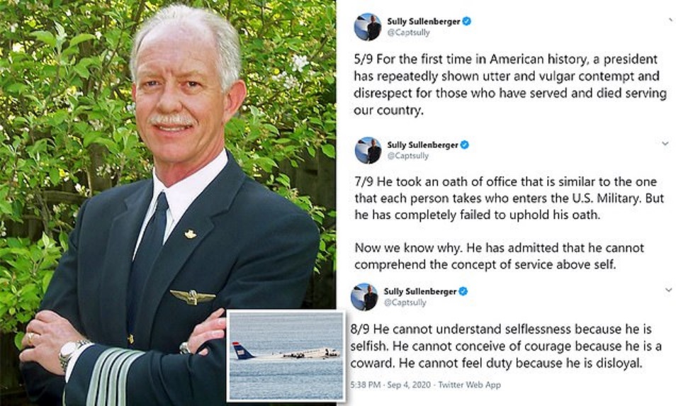 Hero Captain Sully Calls Trump A ‘Coward’ & Urges Americans To ‘Vote Him Out!’