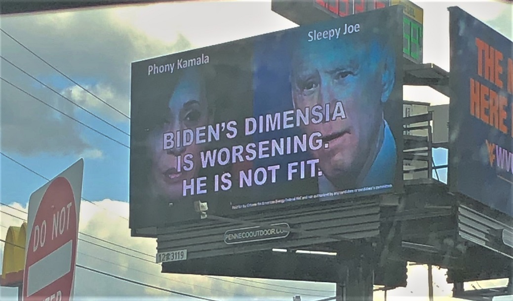 Billboard Accusing Biden of Dementia Misspells Dementia