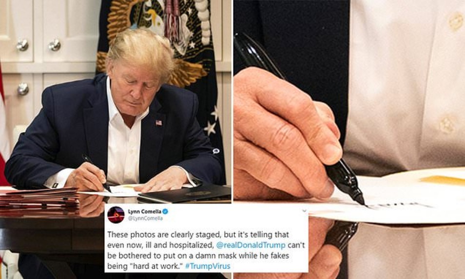 Trump Mocked For Signing Blank Paper While Claiming He’s ‘Hard At Work’