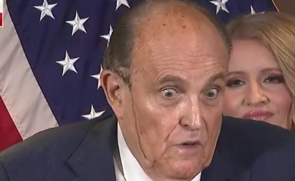 With His Hair Dye Dripping, Crazy Rudy Leads Trumpers Down Absurd Rabbit Hole