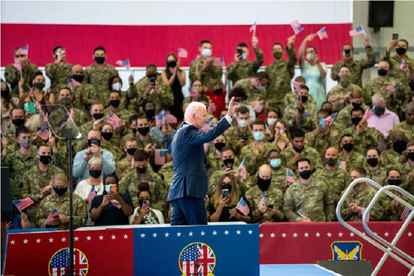 BIDEN IN EUROPE: U.S. Troops Cheer As He Talks Tough On Putin