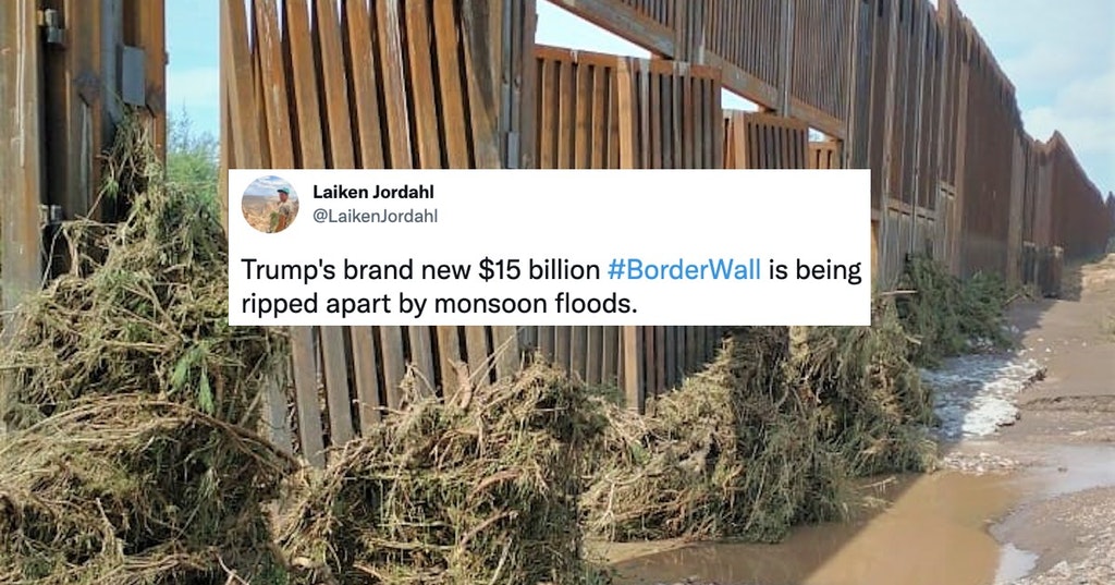 Arizona’s Monsoon Rains Rip Apart Trump’s ‘Indestructible’ Border Wall